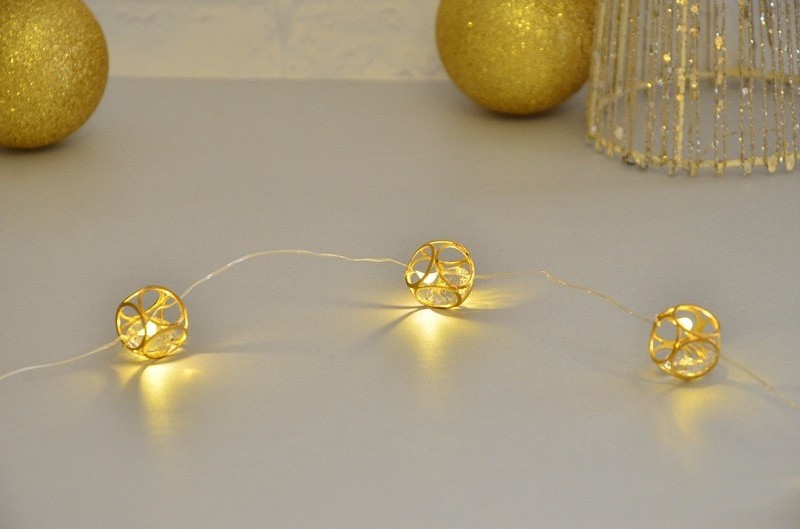 LED Battery Metal Cube Shape Cooper Wire String Lights for Christmas Party Wedding Decorations