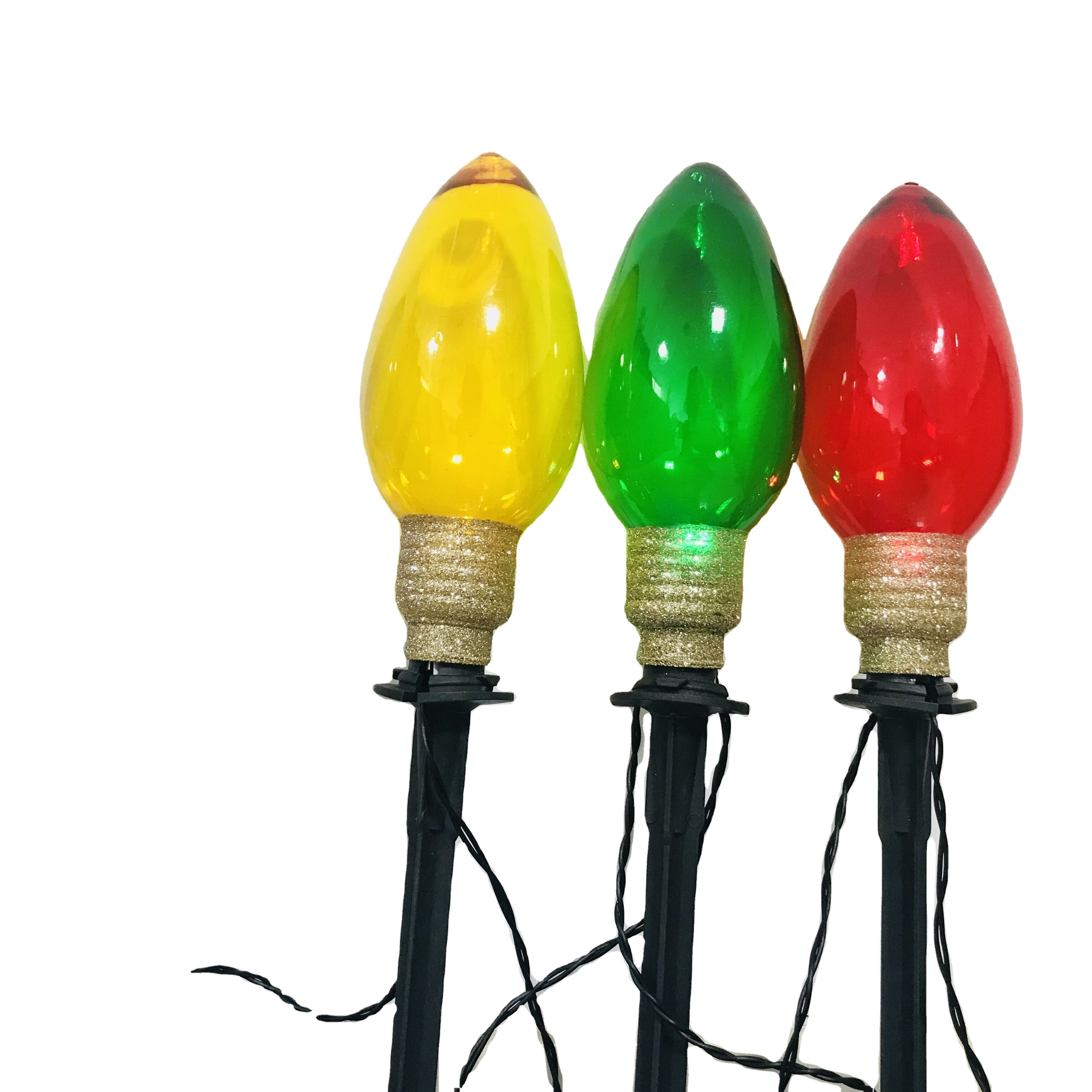 Garden Set Solar Christmas Light LED C9 Bulb Pathway Stake Light For Outdoor Lawn Patio Yard