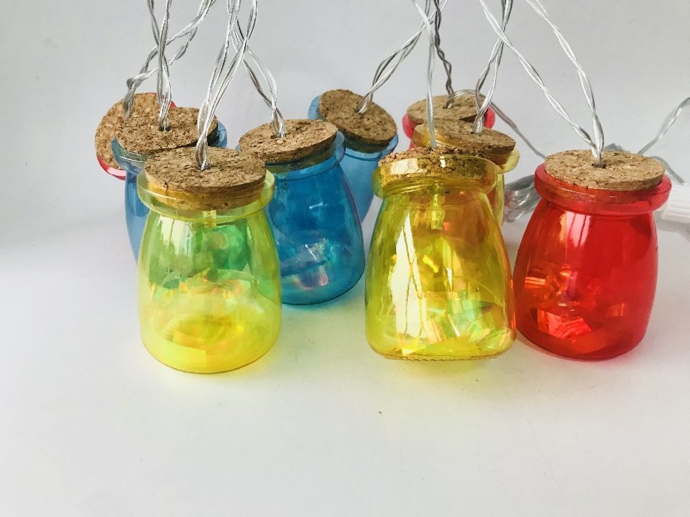 3D Bottle Motif Led Christmas String Lights Battery Operated Color Bottle String Lights  For Birthday Party Home Bedroom