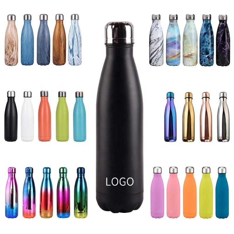 350ml/500ml/750ml Double wall Stainless Steel Insulated Water Bottle cola shape bottle stainless steel cola flask