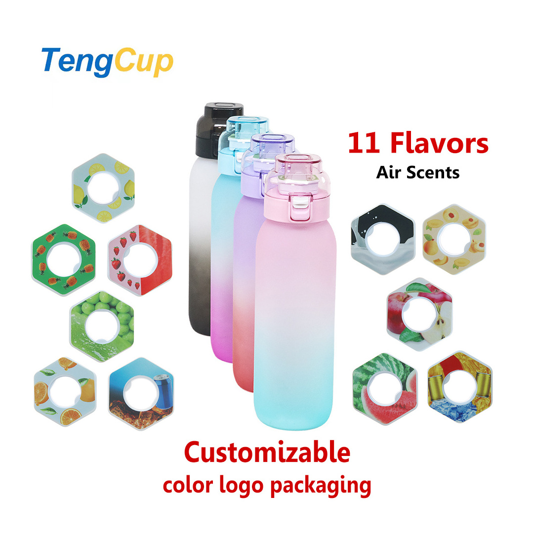 TY 1L customized logo Tritan Air Flavored Up Water Bottle with Flavor Pods Popular in Fruit