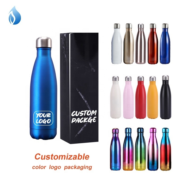 TY 350ml/ 500/750ml  vacuum flask double wall stainless steel cola shape water bottles