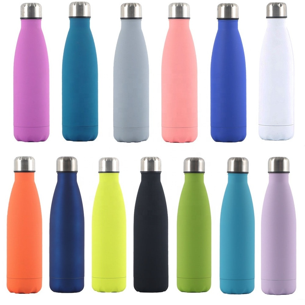 TY 500ml double wall stainless steel rubber painting thermo vacuum flask  sports water cola bottle