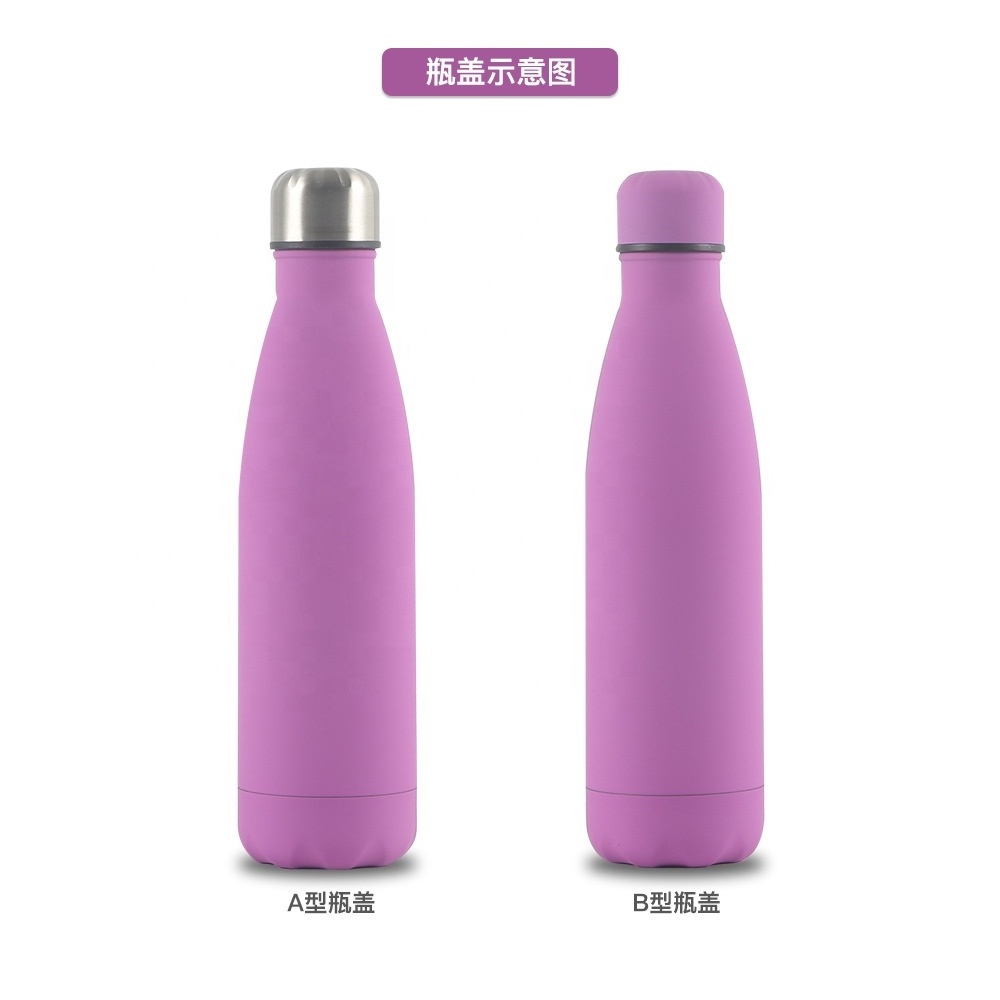 TY 500ml double wall stainless steel rubber painting thermo vacuum flask  sports water cola bottle