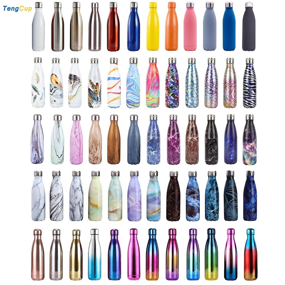 TY 500ml double wall stainless steel rubber painting thermo vacuum flask  sports water cola bottle