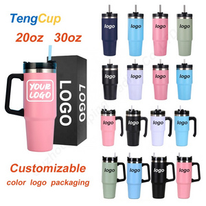 TY Wholesale 20oz 30oz car cup metal travel coffee mug double walled vacuum insulated stainless steel tumbler with handle and st