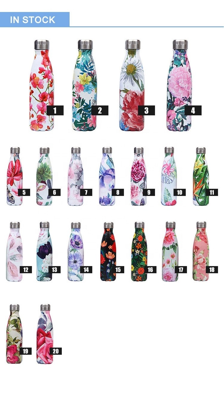 350ml/500ml/750ml Double wall Stainless Steel Insulated Water Bottle cola shape bottle stainless steel cola flask