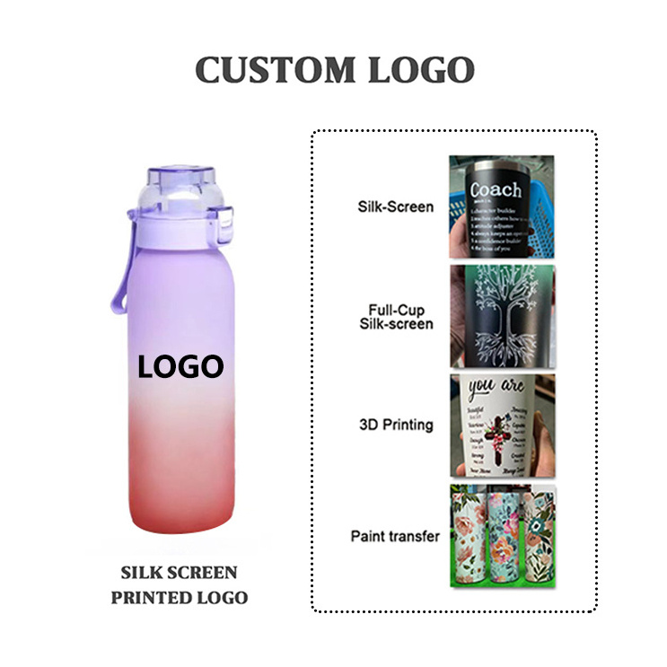 TY 1L customized logo Tritan Air Flavored Up Water Bottle with Flavor Pods Popular in Fruit