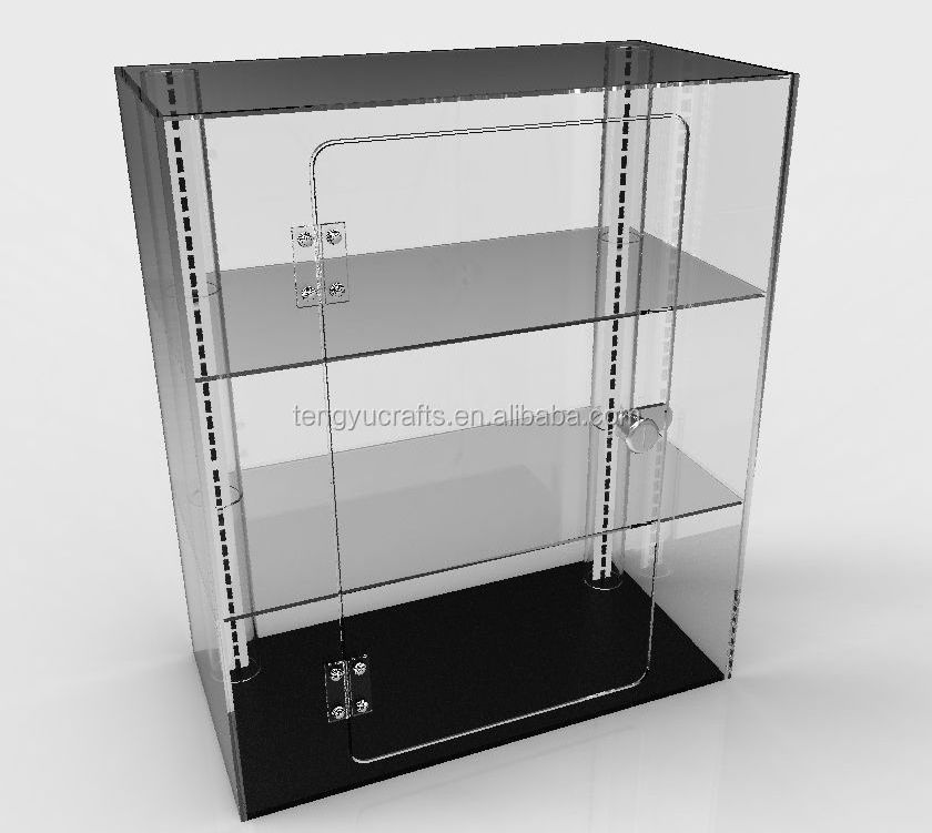 3 Tier COUNTER TOP DISPLAY REVOLVING ACRYLIC DISPLAY SHOWCASE DISPLAY ROTATING CASE With Locked