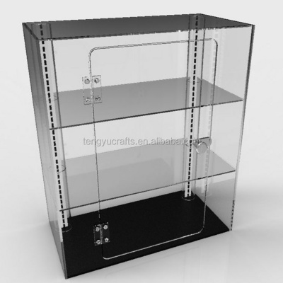 3 Tier COUNTER TOP DISPLAY REVOLVING ACRYLIC DISPLAY SHOWCASE DISPLAY ROTATING CASE With Locked