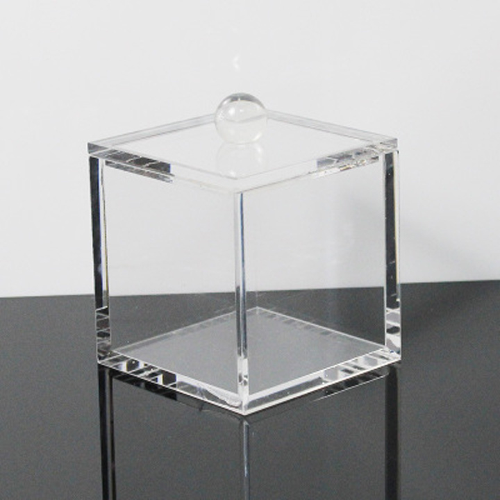 Custom Clear Acrylic 5 Sided Display Box 12x12x12cm