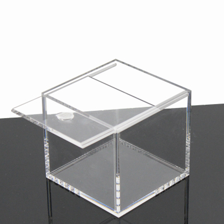 Custom Clear Acrylic 5 Sided Display Box 12x12x12cm