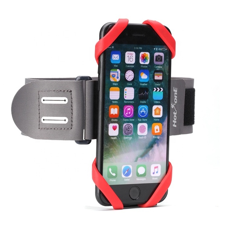 Universal Slim Fit Cell Phone Holder Silicone Sports Running Armband Case with Adjustable Strap