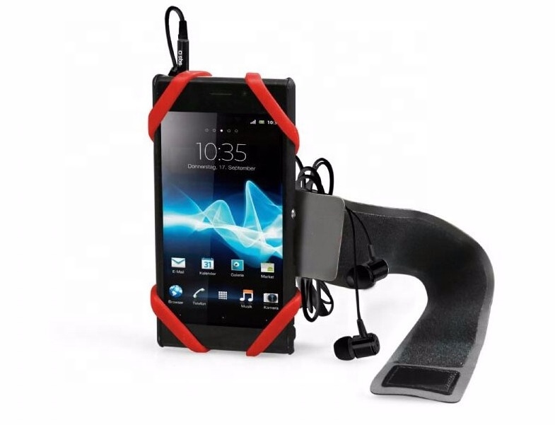 Universal Slim Fit Cell Phone Holder Silicone Sports Running Armband Case with Adjustable Strap