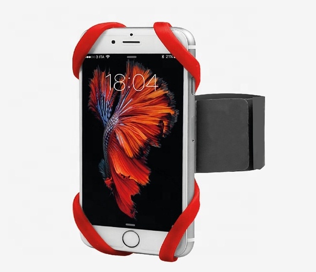 Universal Slim Fit Cell Phone Holder Silicone Sports Running Armband Case with Adjustable Strap