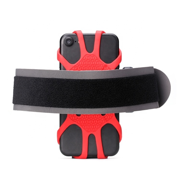 Universal Slim Fit Cell Phone Holder Silicone Sports Running Armband Case with Adjustable Strap