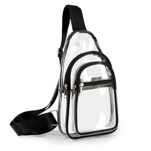 Stadium Approved Shoulder Crossbody Backpack Chest Casual Daypack Transparent Clear Sling Bag Women