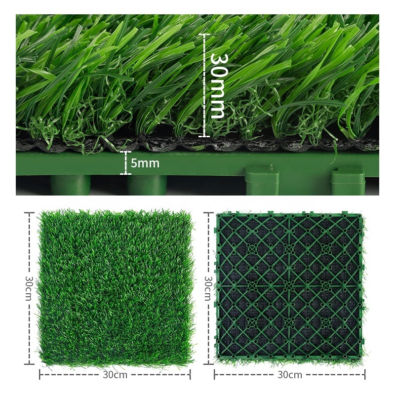 TY 30mm high density Decoration Green Bottom Plate Splicing Board Grass TilesBalcony Lawn Mat Suspended Artificial Grass