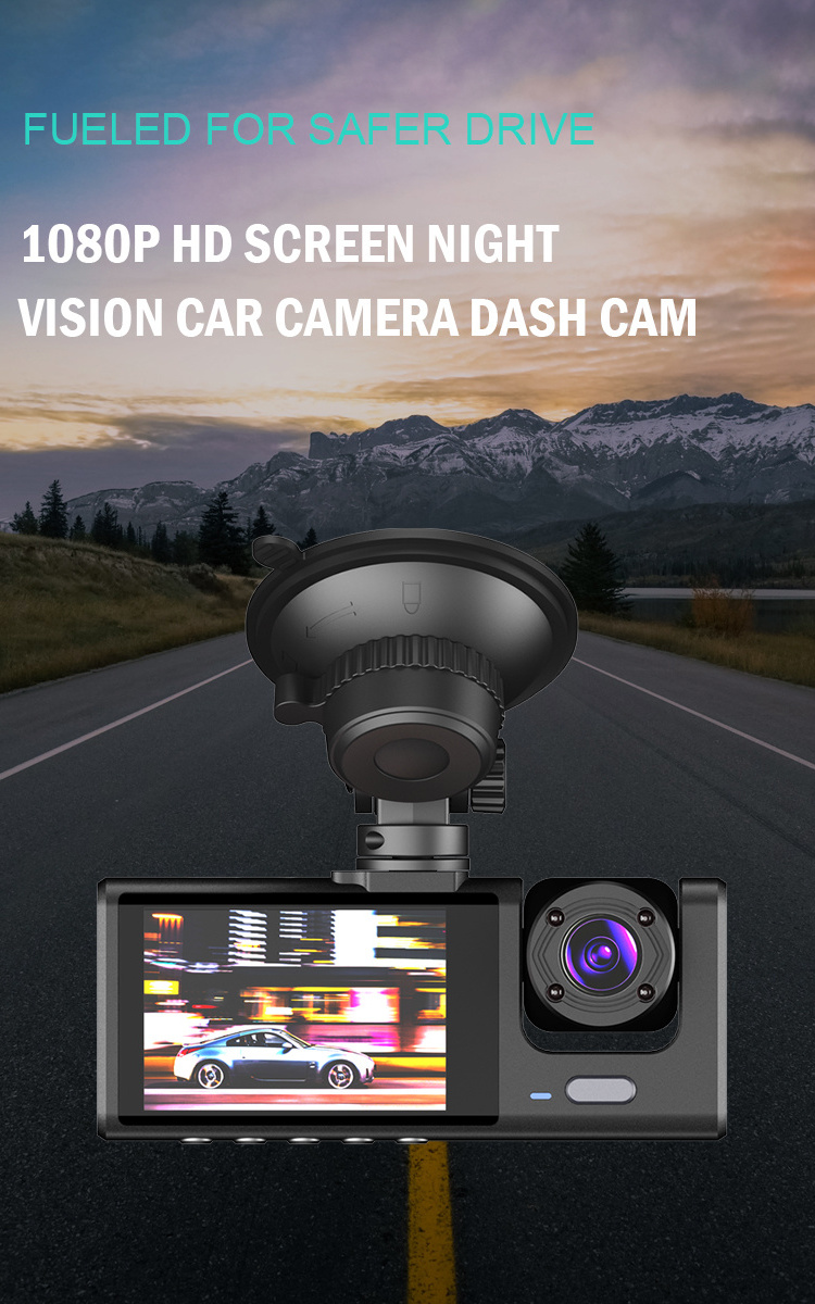 3 channels dash cam Car DVR WiFi  app control  Driving Recorder Night Vision 3 Lens  Hidden dashboard recorder