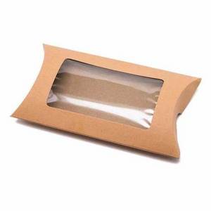 Unique Arc-Shaped Wig Paper Box Packaging Kraft Pillow Paper Box For Hair Extensions Necklace Ornaments