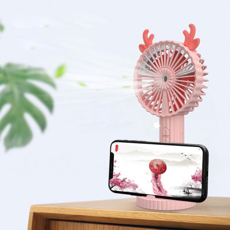 Battery Electric Water Mist Fan 3 Gear Silent Natural Wind Portable Handheld Mist Maker Cooling Air Diffuser Humidifier Fan