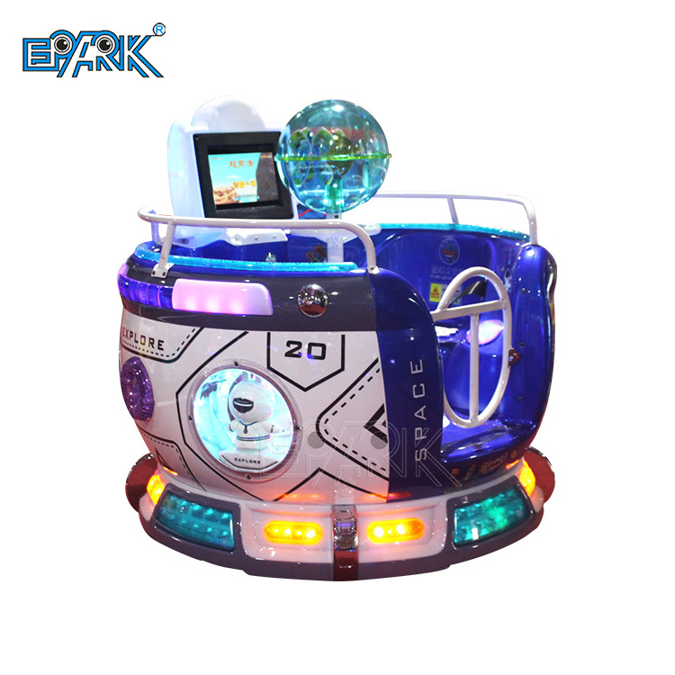 2022 New Attractive Two Players Coin Operated Kids Ride Revolving Cup Kiddie Ride Machine Space Capsule