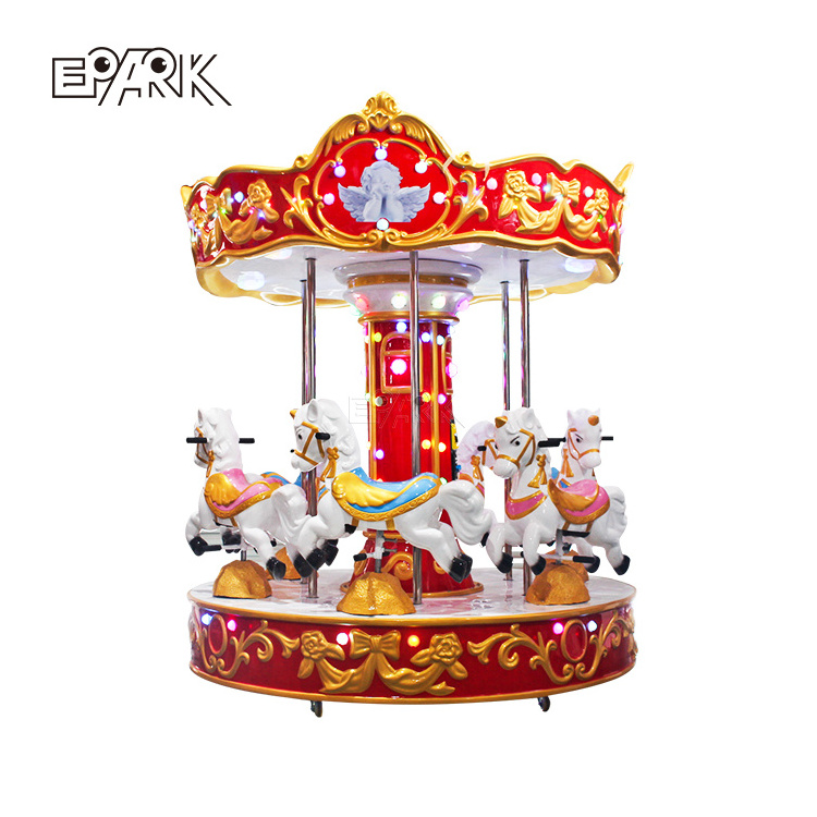 Hot Popular Kids Ride Carousel 6 Players Merry Go Round Horse Swing Kids Riding Machine