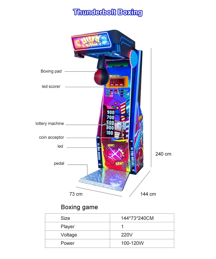 Large Boxing Game Machine Fist Force Measurement Arcade Large Entertainment Equipment Boxing Game Machine