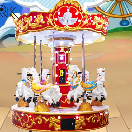 6 People Carousel Ride With Sd Card Music Rotating Game Machine Mini Carousel Rides For Sale