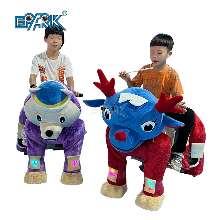 Shopping Mall Ride Walking Electronic Horse Toy Plush Animal Electric Scooter For Children And Adults