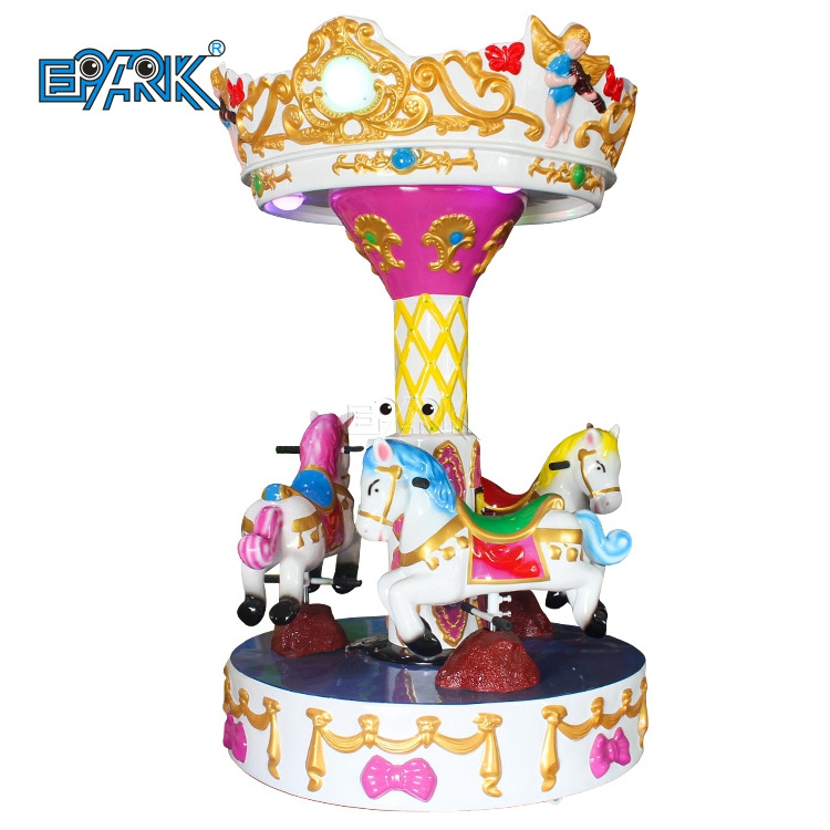 Amusement Kids Rides Indoor Outdoor Playground Merry Go Round 3 People Small Carousel For Sale