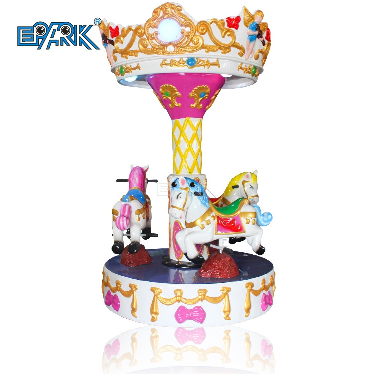 Amusement Kids Rides Indoor Outdoor Playground Merry Go Round 3 People Small Carousel For Sale