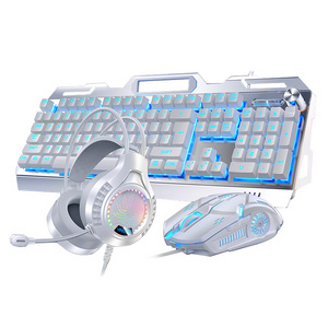 2024 New arrivals mechanical RGB Keyboard Mouse headphone Combo Wired desktop 104 key gaming Keyboard for pc computer case Gamin