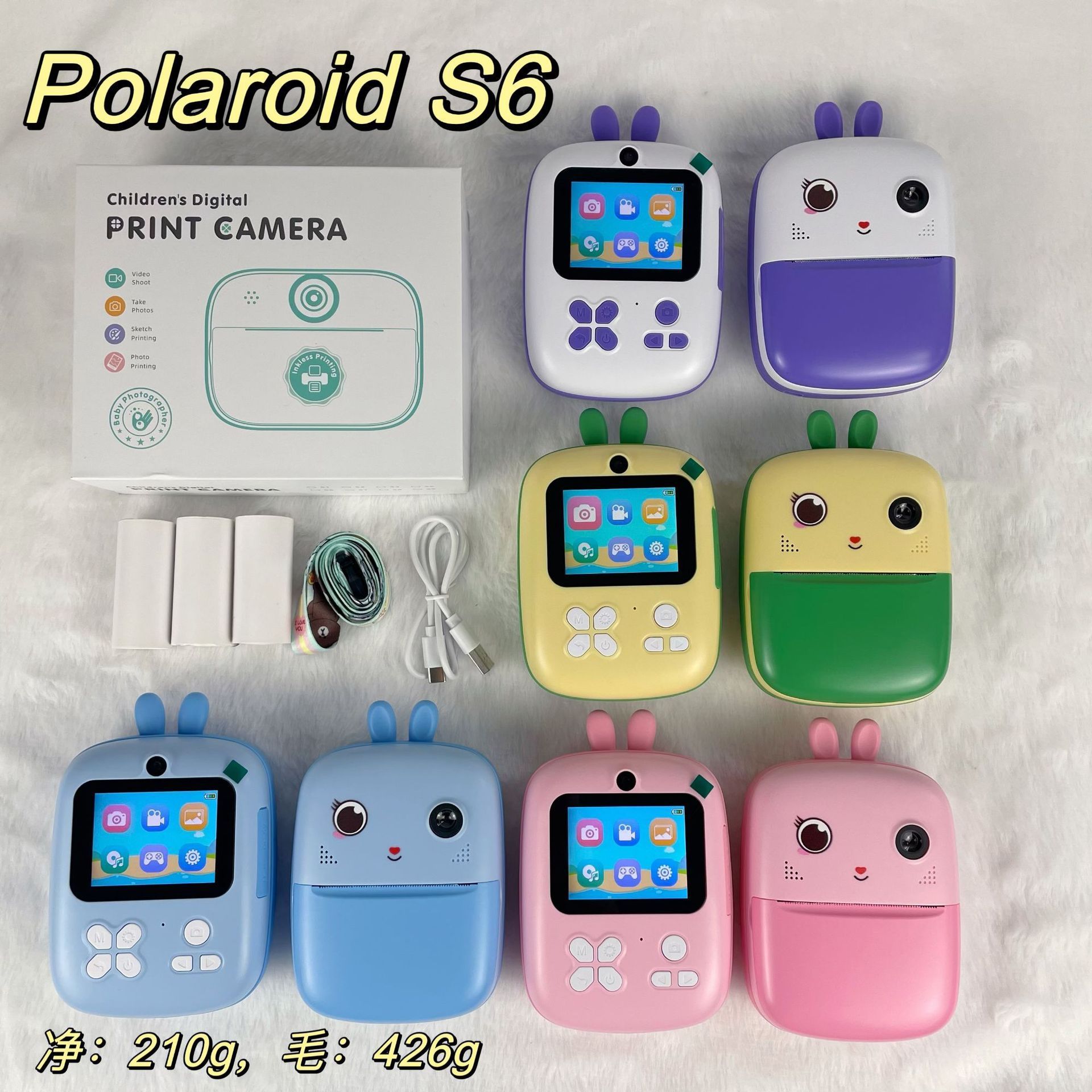 2024 New Arrival Mini Camera Children Toy USB Charger 4K Photo Video 2.4 Inch Instant Printer Camera With Children Printer