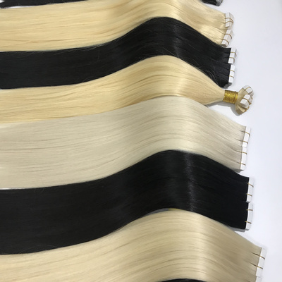 Wholesale Natural Blonde Curly Mini Seamless Invisible Tape Hair Virgin 100 Remy Human Hair Tape In Raw Chinese Hair Extensions