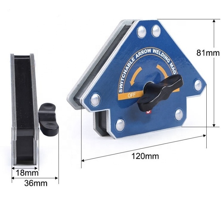 Professional Factory Angle 45 90 135 Degree Magnetic Welding Holder On Off Switchable Arrow Welding Magnet