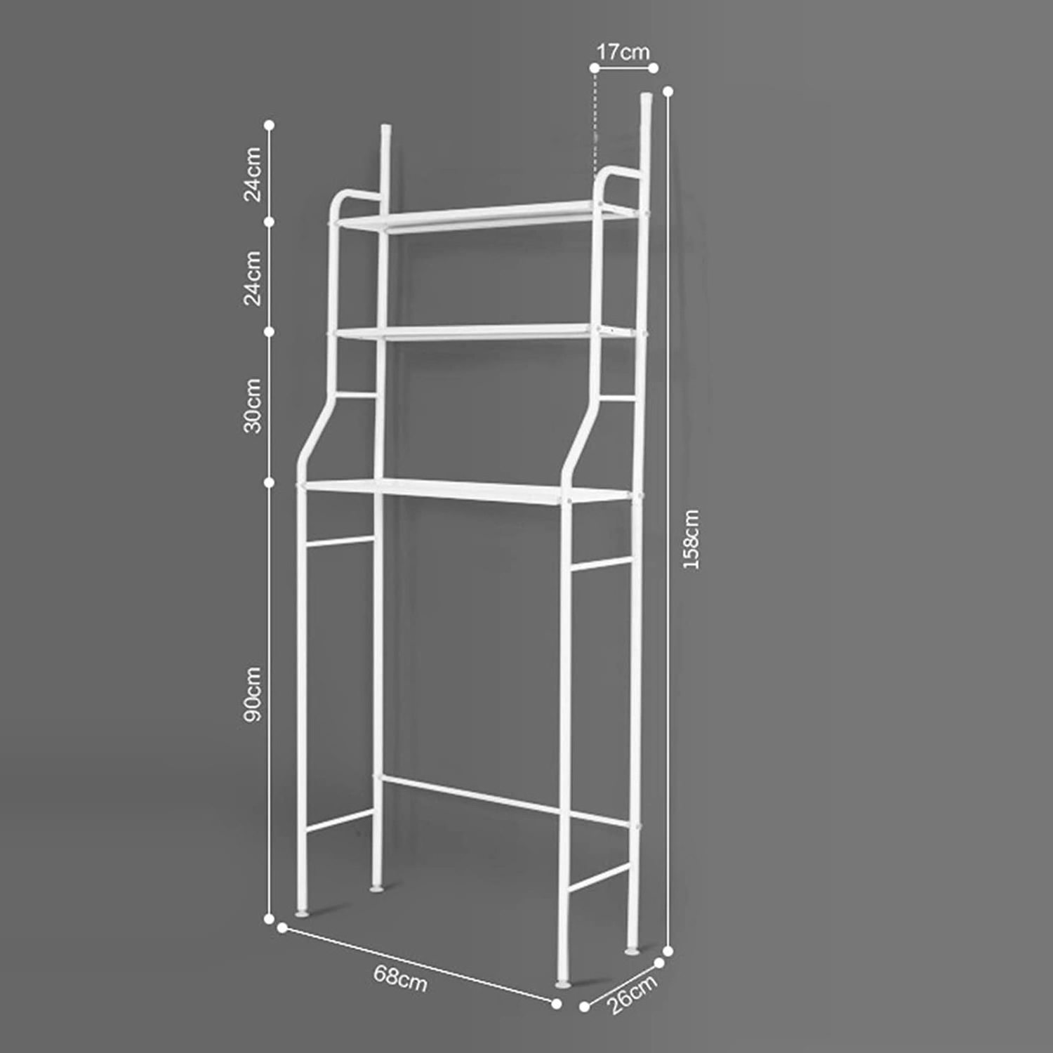 3-Tier Laundry Room Shelf Over Washing Machine Storage Utility Rack,Above Toilet Washer Dryer Stand Storage