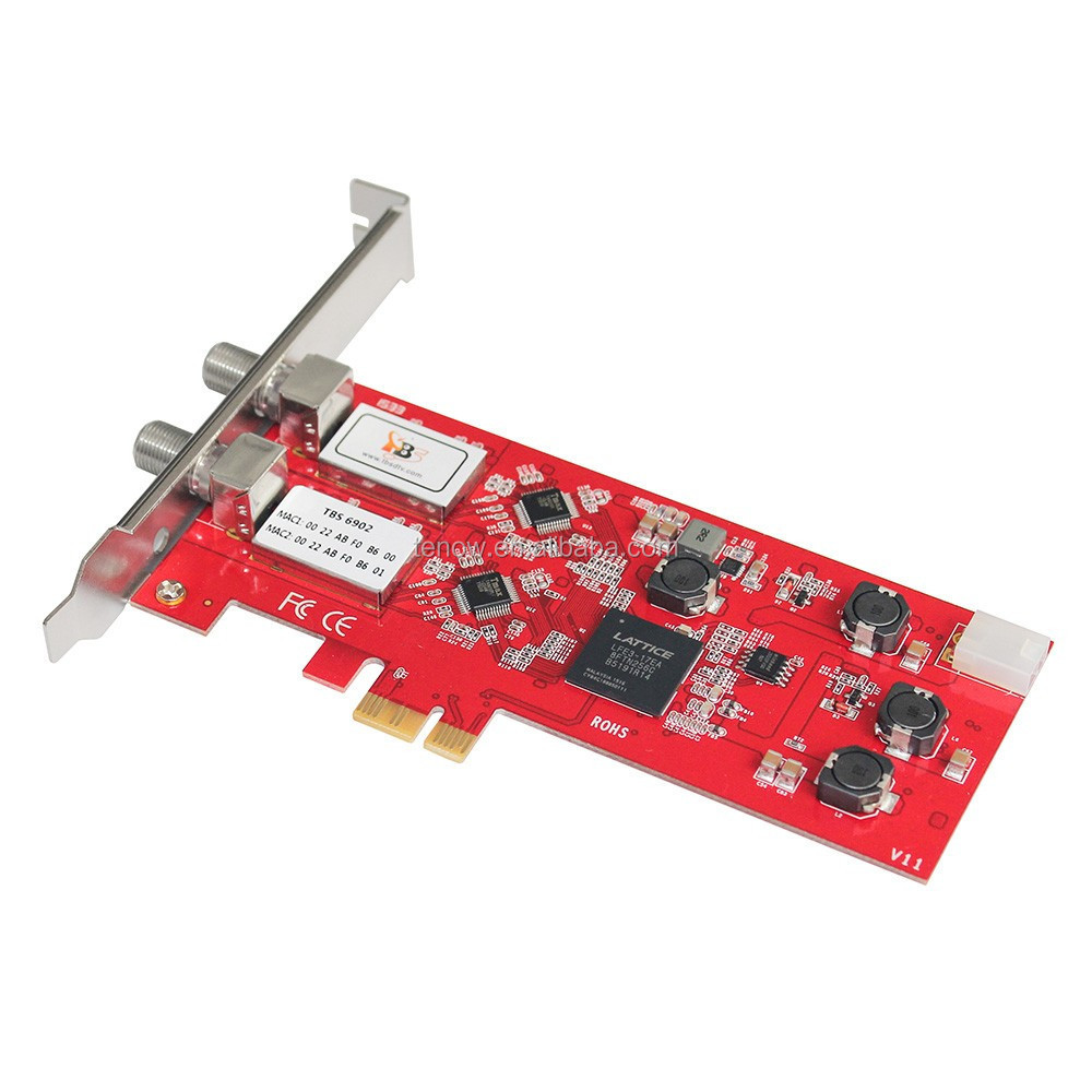 Hot Sell TBS6902 DVB-S2 Dual Tuner PCIe Card for HD and SD Digital Satellite TV Receiving on PC