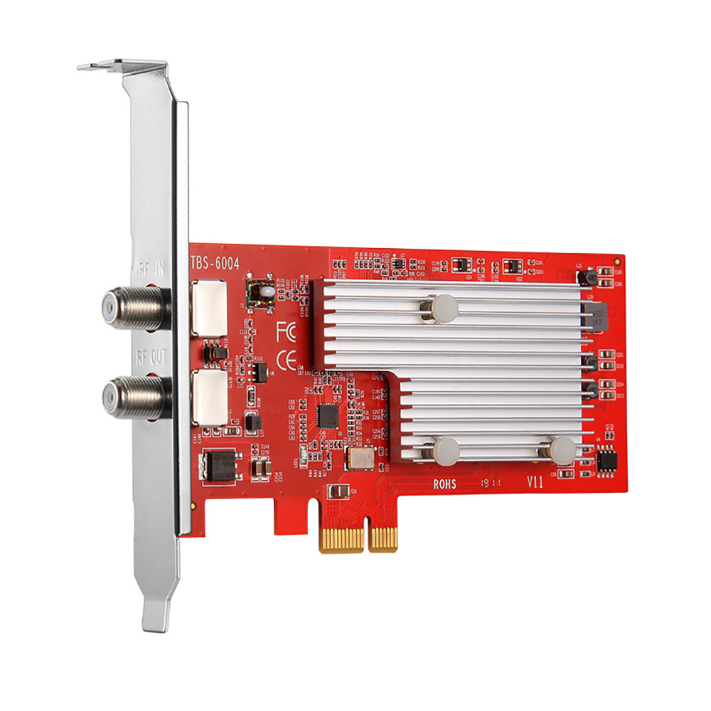 TBS6004  DVB-S/T, ISDB, IP to 4 QAM DVB-C modulator PCIe card with free generating software (ETSI EN 300 429/ITU-T J.83A/C)