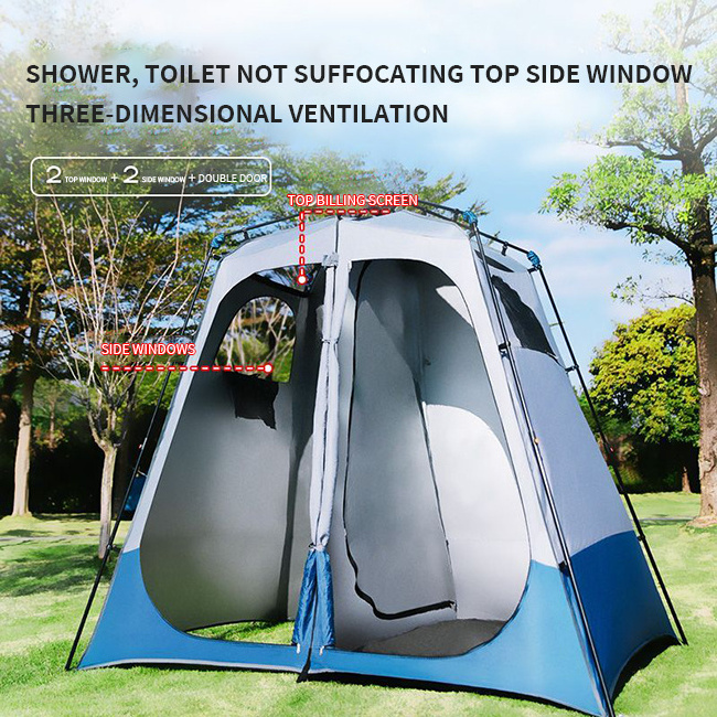 Outdoor Camping Waterproof Folding shower tent double dressing changing room privacy shelter tent 1-2 person shower tent