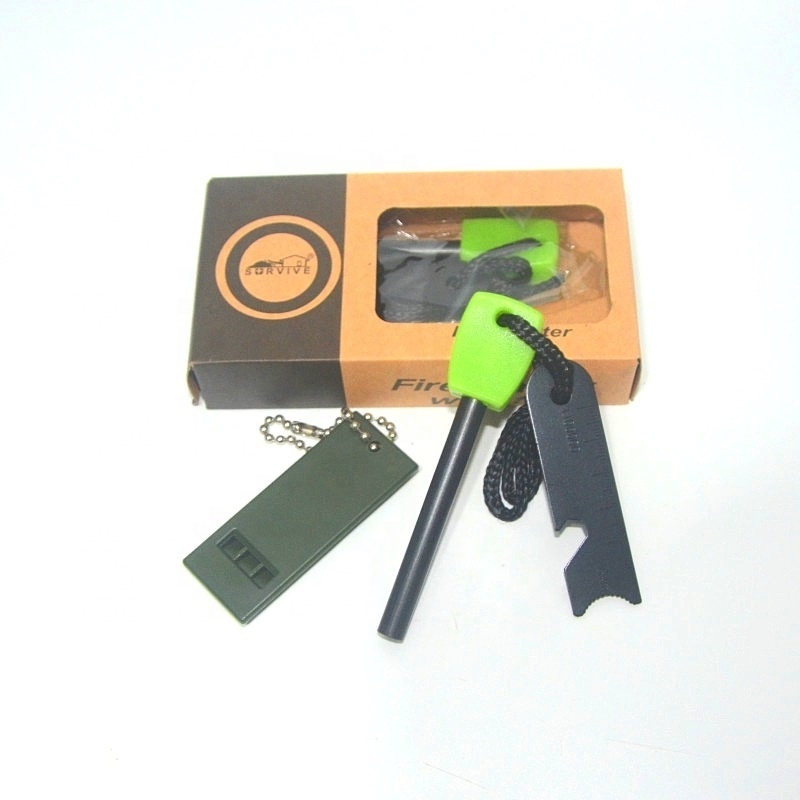 Luminous Ferro Rod Fire Starter With Whistle