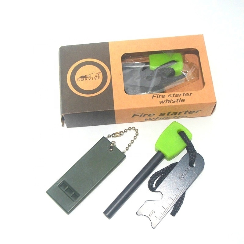 Luminous Ferro Rod Fire Starter With Whistle