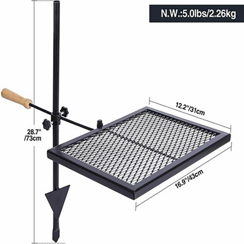 Campfire Swivel Grill Heavy Duty Fully Adjustable Fire pit grill grate over fire pit