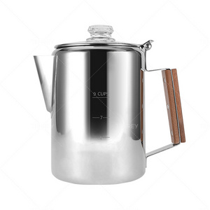 Camping Outdoor Stove Top Stainless Steel 304 Coffee Percolator Coffee Maker