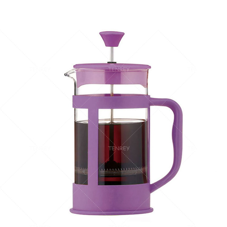 Tenrey Heat Resistant High Borosilicate Glass French Press Coffee Maker Plastic French Press