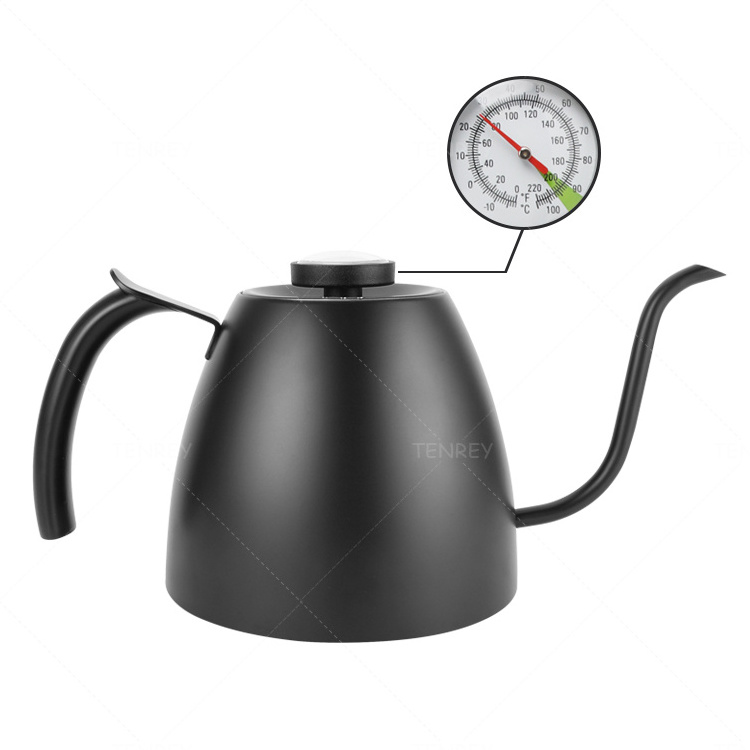 Tenrey Stovetop Gooseneck Coffee Kettle Pour Over Coffee Kettle with Thermometer