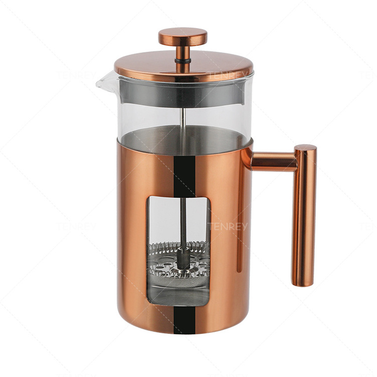 Tenrey Stainless Steel French Press Coffee Maker Glass French Coffee Press