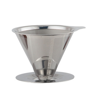 Stainless Steel Cone Filter Coffee Maker for Single Cup Brew Pour Over Coffee Dripper