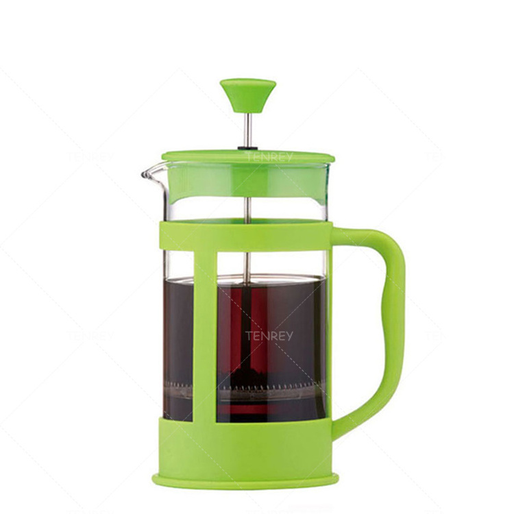 Tenrey Heat Resistant High Borosilicate Glass French Press Coffee Maker Plastic French Press