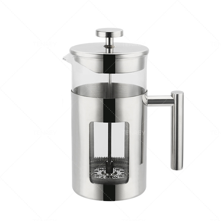 Tenrey Stainless Steel French Press Coffee Maker Glass French Coffee Press